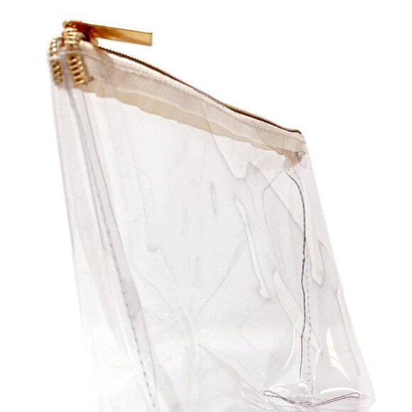 Transparent Cosmetic bag with Gold Zipper - Picture 2 of 2